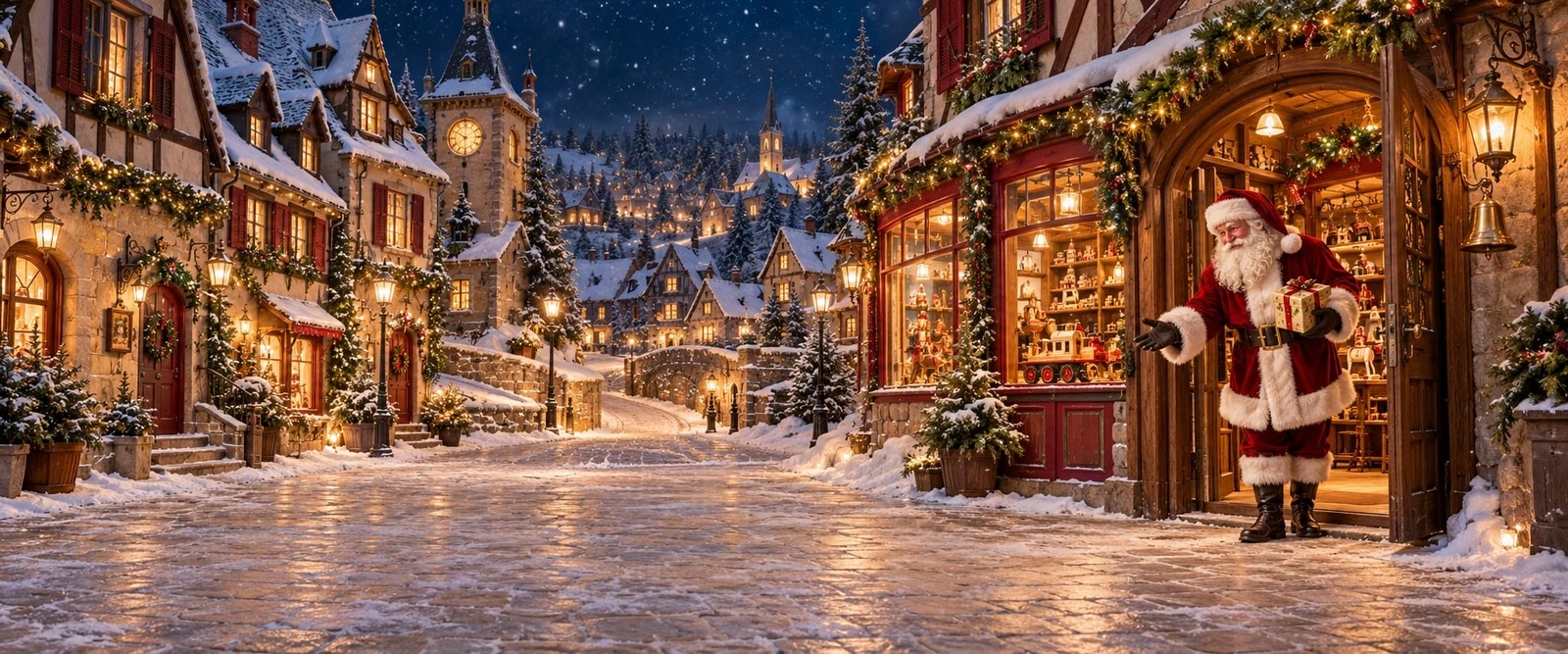 On the LED wall: The North Pole - Santa's Village