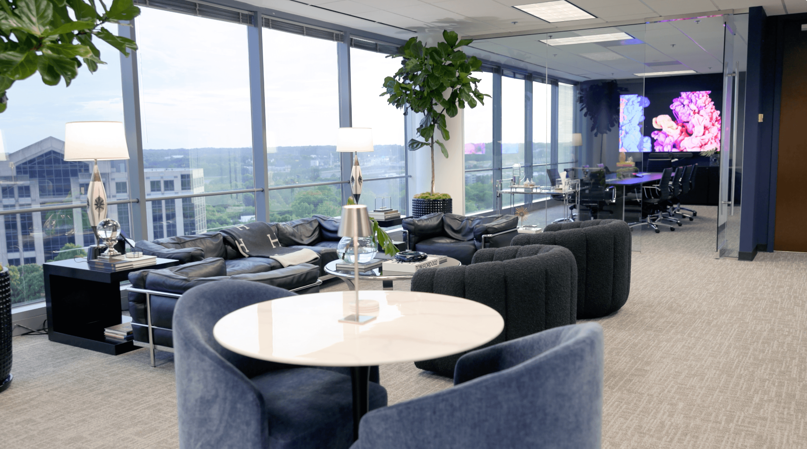 House of AHC lounge with skyline windows